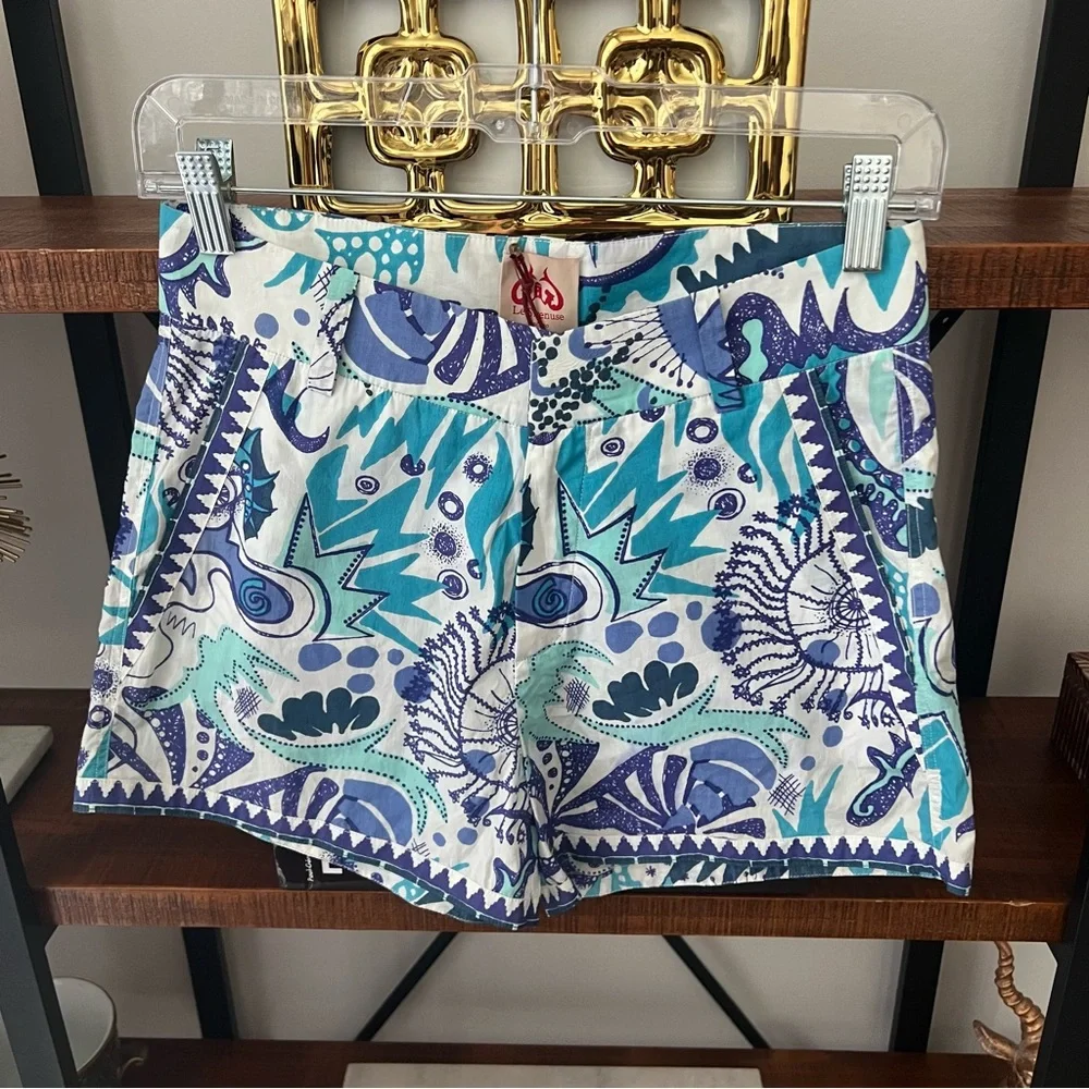 NEW Le Sirenuse Positano Women's Blue Psycho Printed Shorts Women's 36 or 0 - Picture 3 of 7